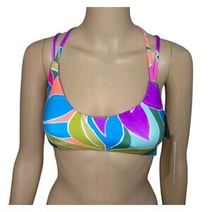 NWT Hurley XS multicolored max isla pull on bikini top
